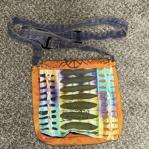 Boho tie dye satchel purse